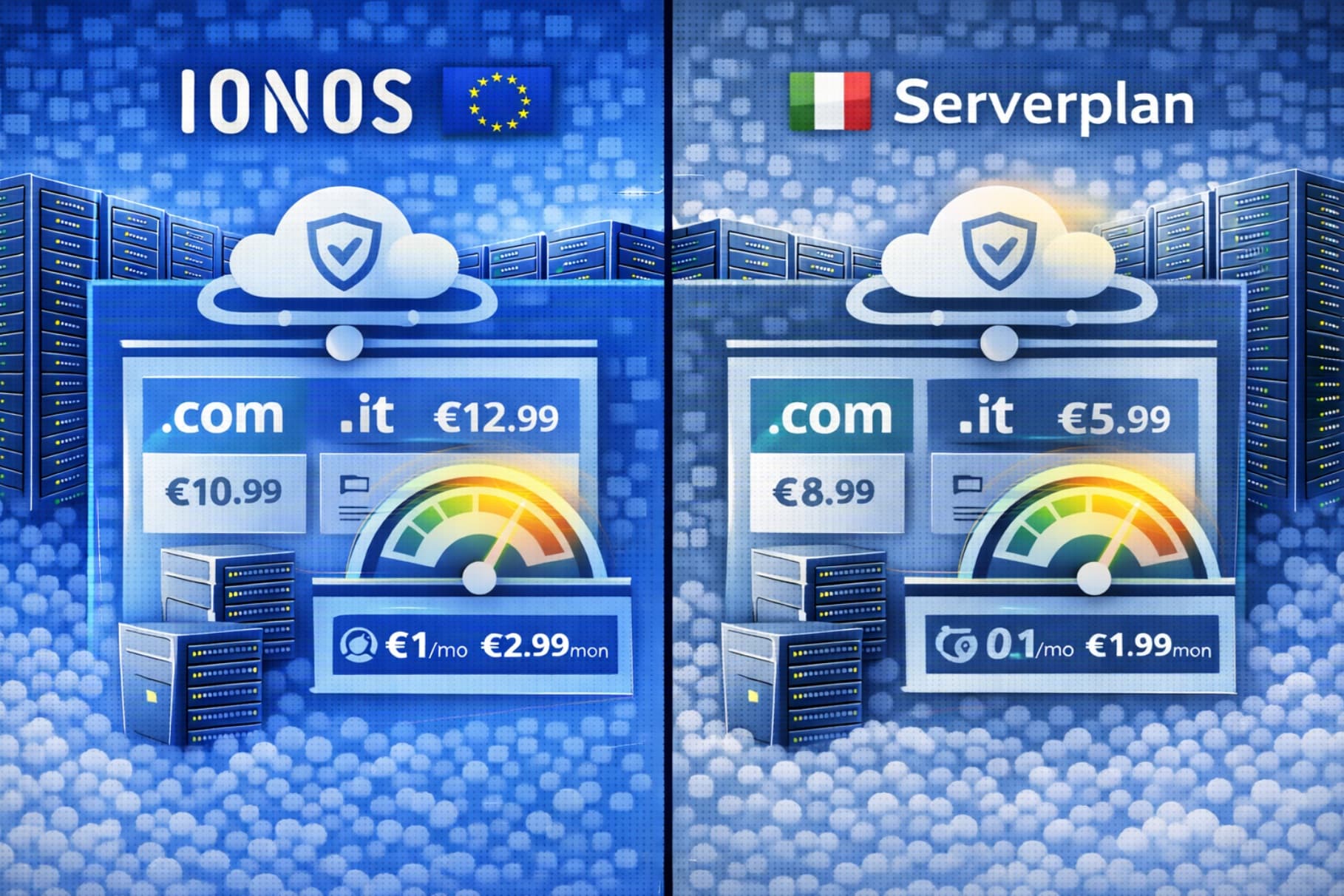 Confronto tra IONOS e Serverplan su hosting, assistenza e affidabilità dei server