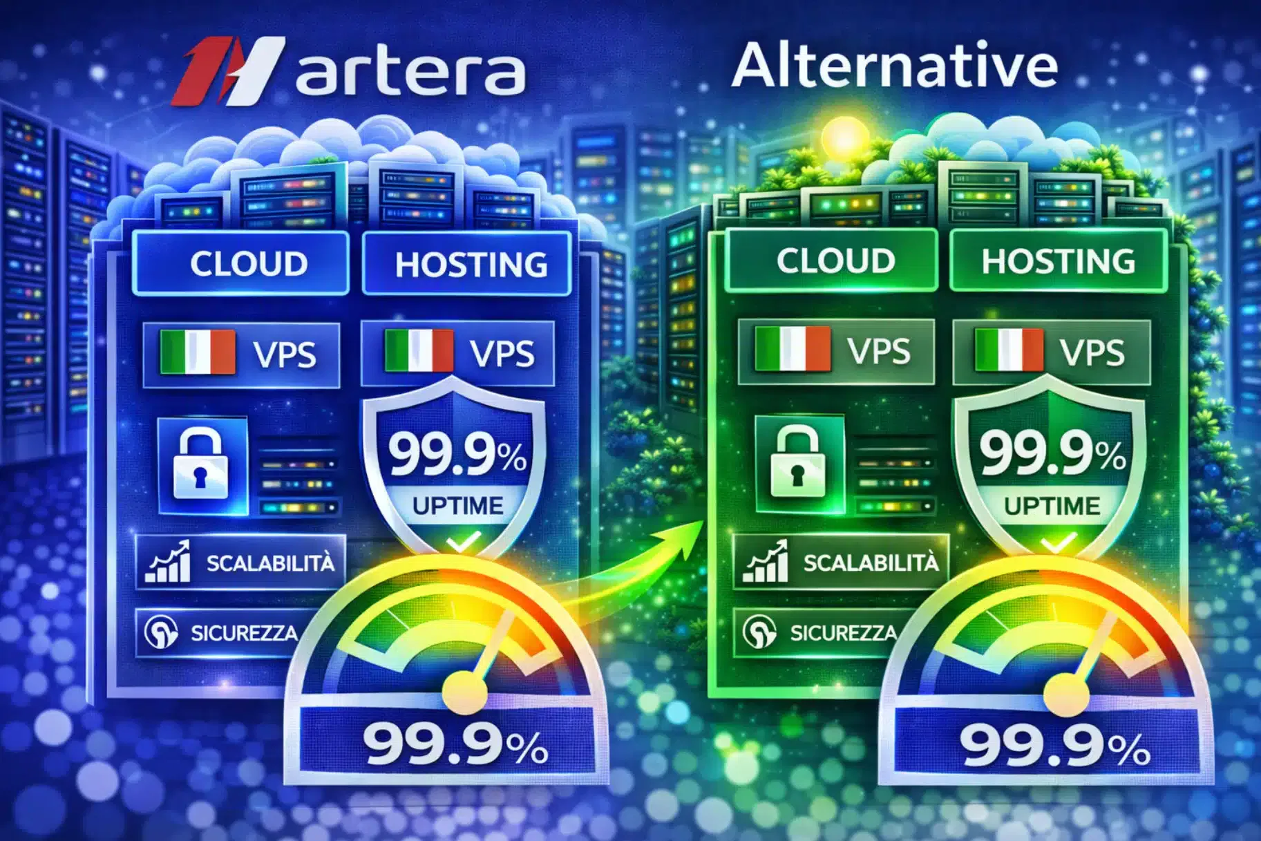 Alternativa valida a Artera per cloud hosting italiano