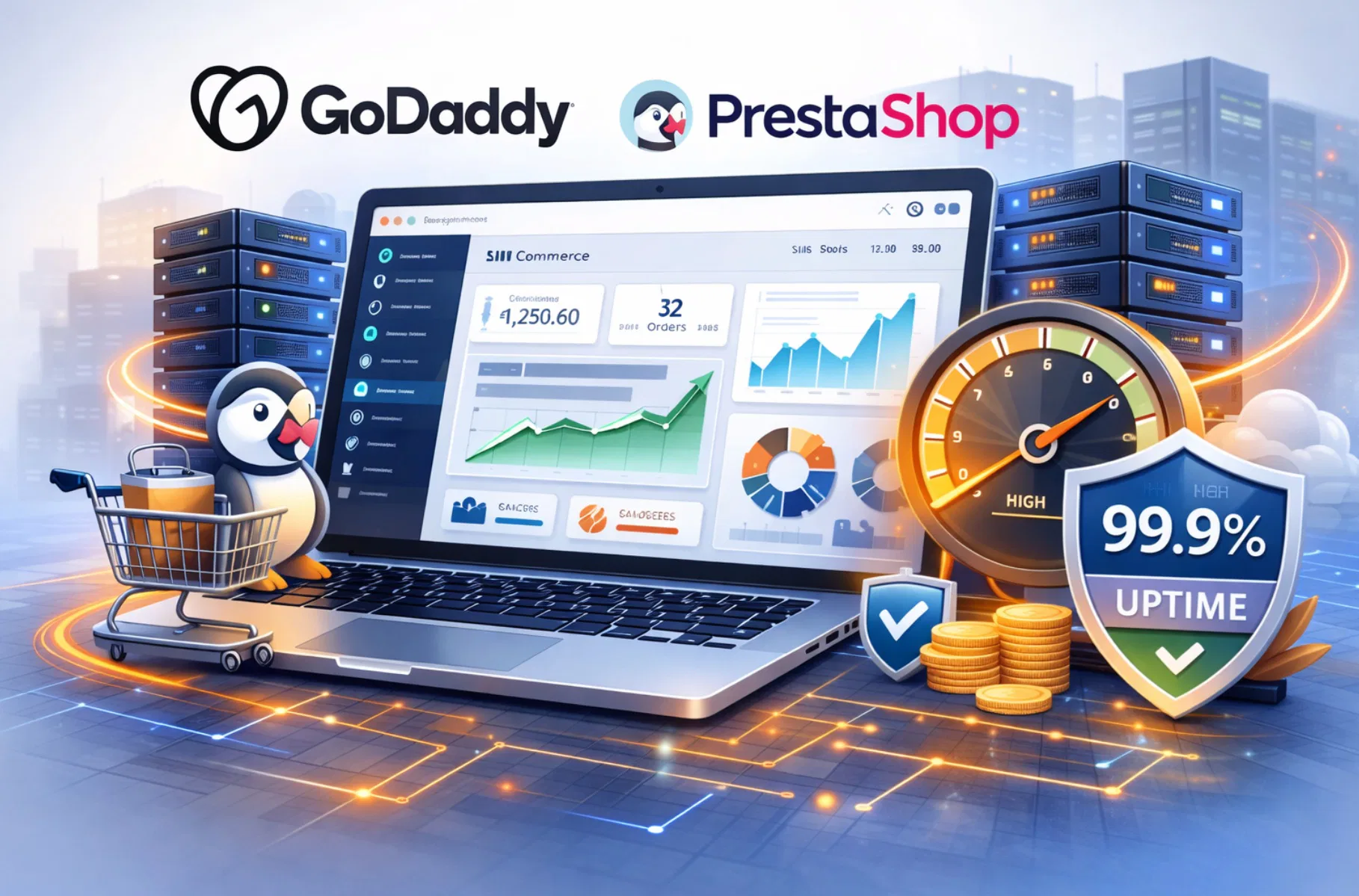 Hosting GoDaddy per Magento con focus su server dedicati e velocità
