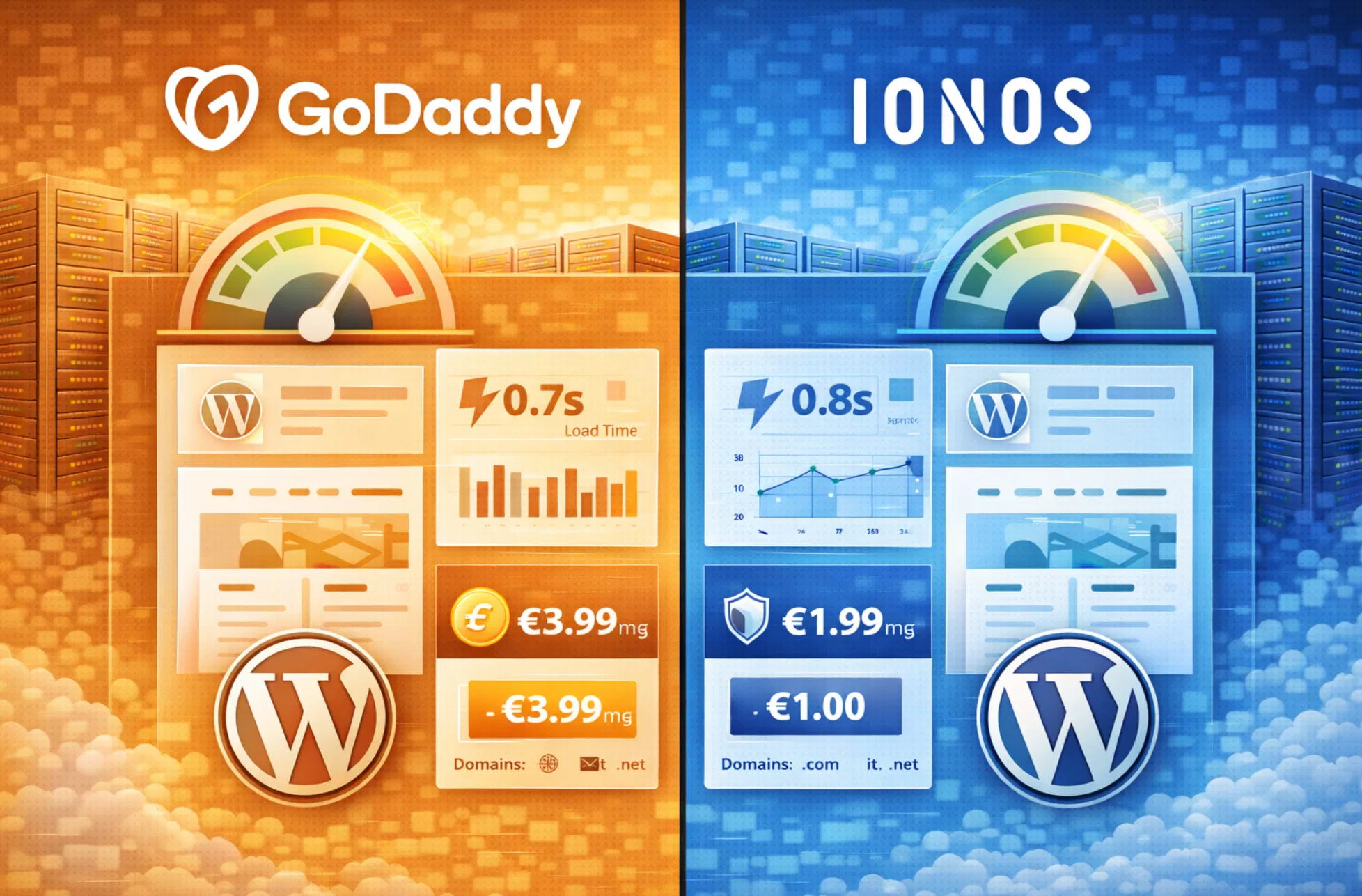 Confronto hosting GoDaddy vs IONOS: quale conviene davvero