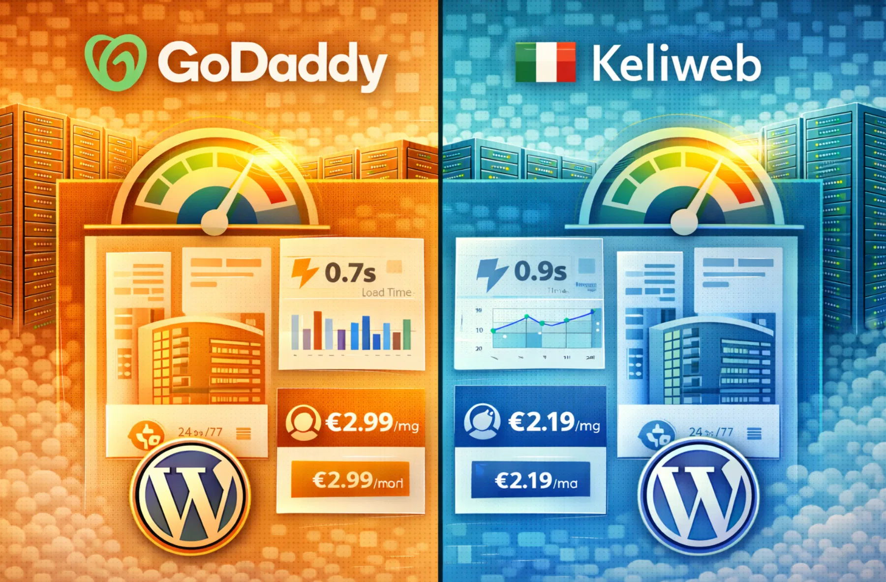 GoDaddy vs Keliweb confronto hosting
