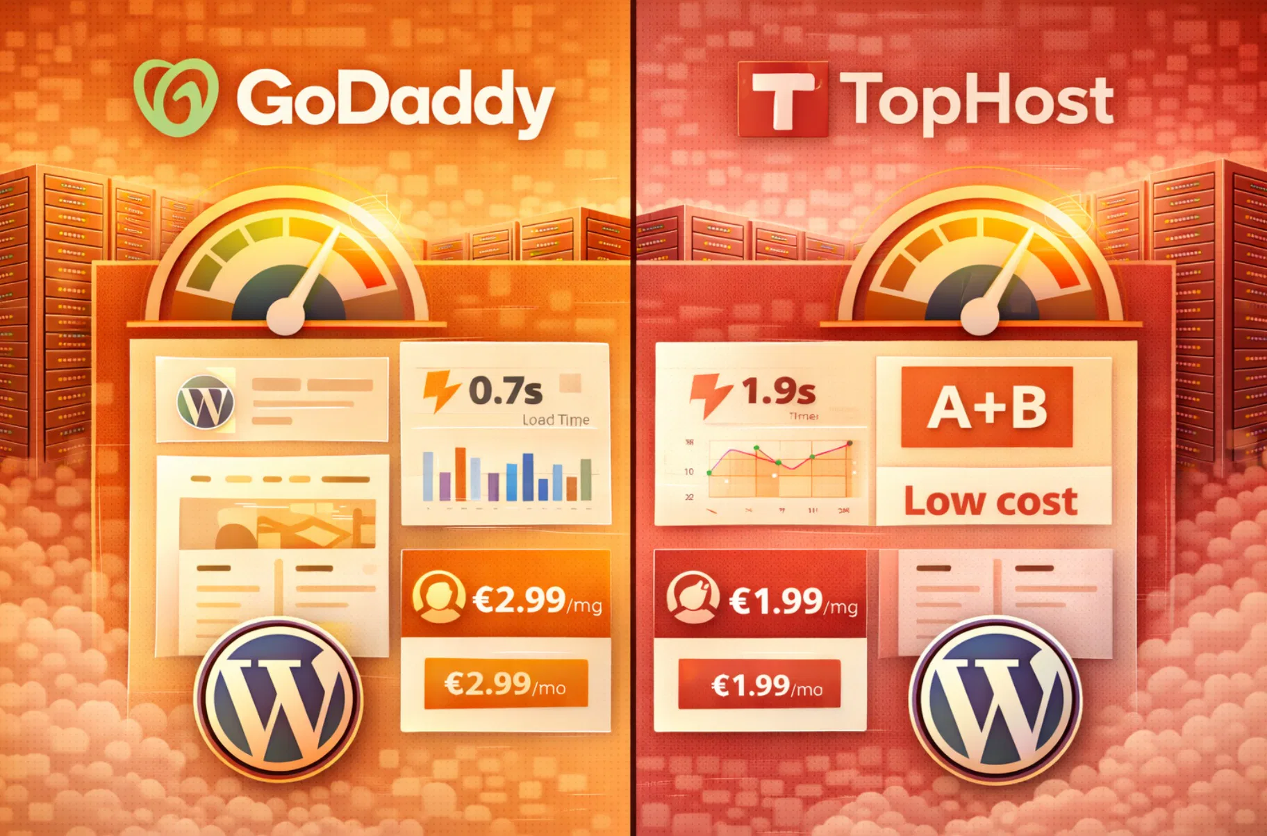 GoDaddy vs TopHost confronto hosting