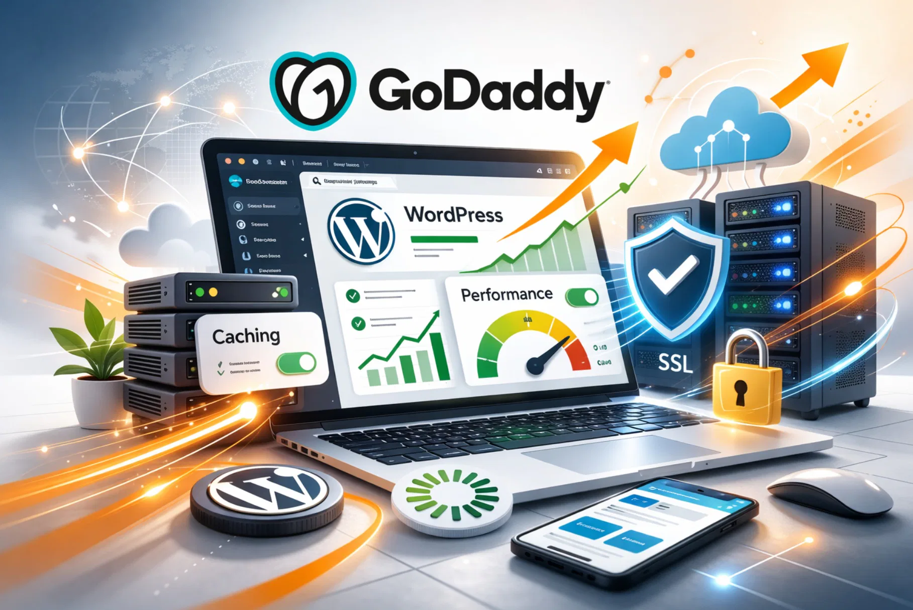 Hosting GoDaddy per WordPress con focus su velocità e sicurezza