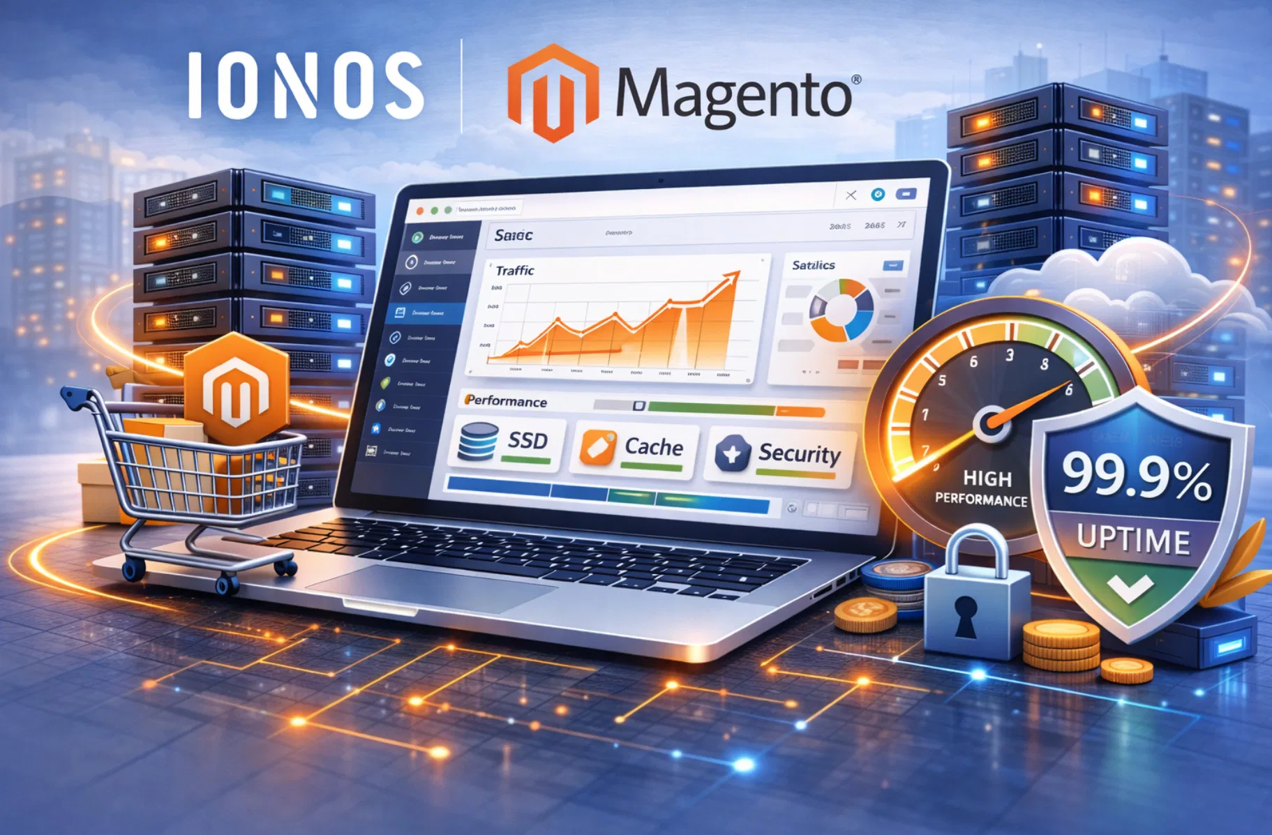 Hosting IONOS per Magento con focus su server e velocità