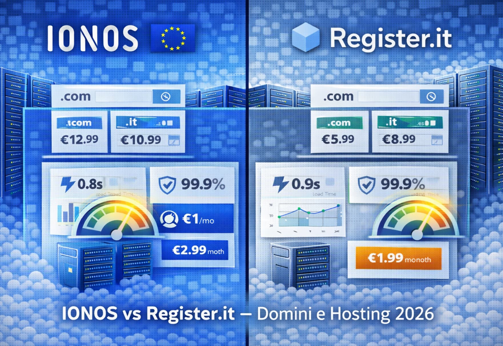 IONOS e Register.it a confronto per servizi di domini e hosting web nel