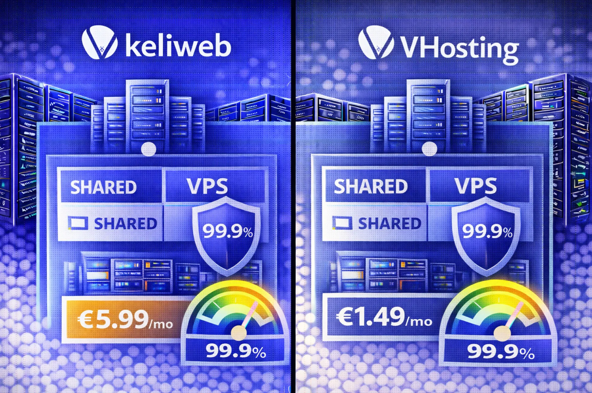 Confronto tra Keliweb e VHosting per hosting web italiano