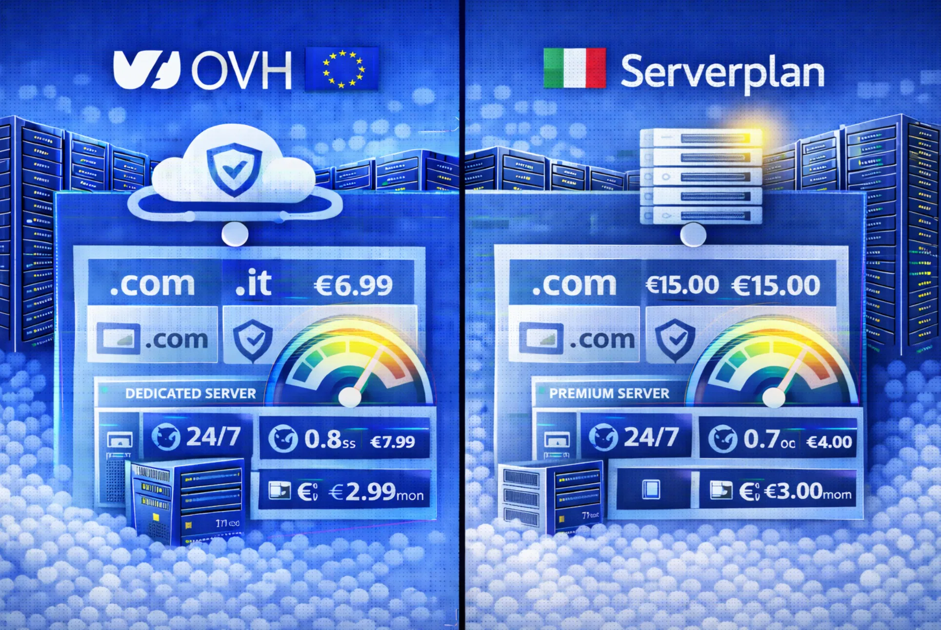 OVH e Serverplan a confronto per hosting professionale e cloud