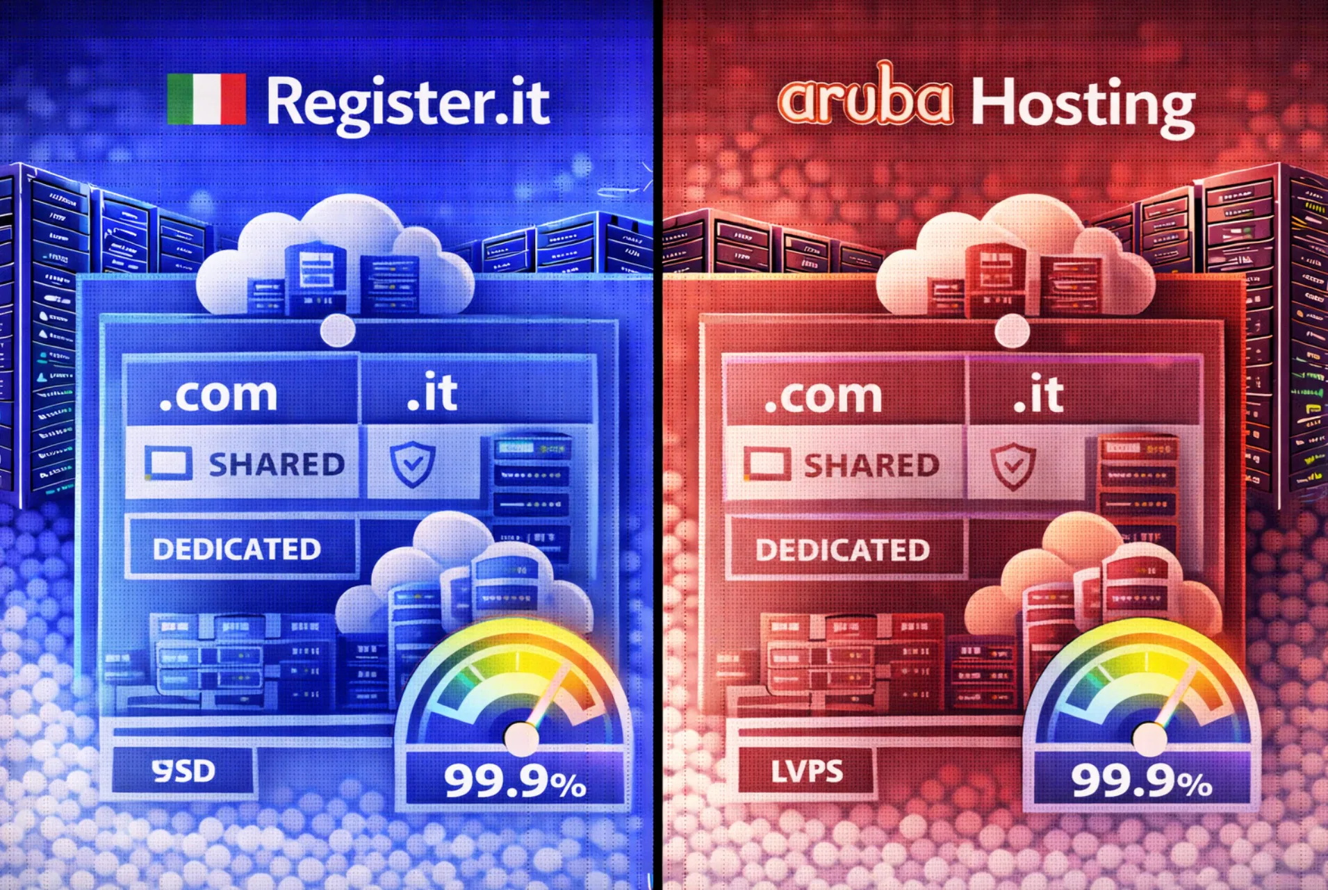 Confronto tra Register.it e Aruba Hosting per servizi web e cloud