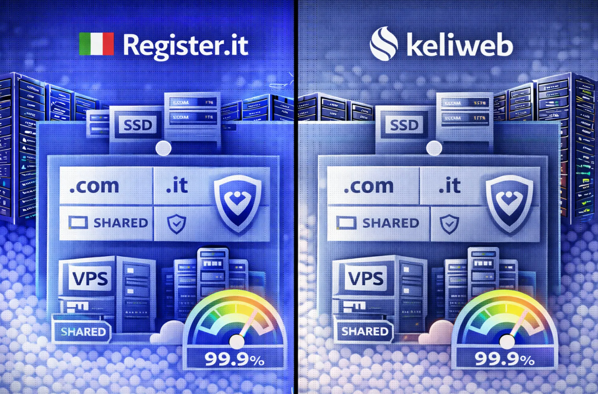 Confronto Register.it e Keliweb per hosting condiviso e VPS