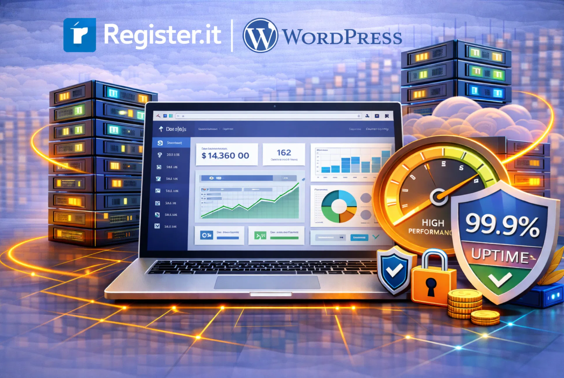 Hosting Register.it per WordPress con focus su velocità e stabilità