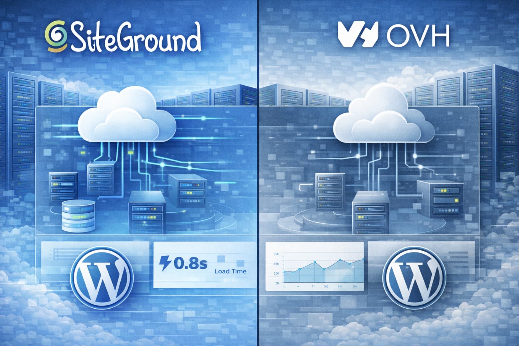 Confronto SiteGround vs OVH hosting cloud e managed