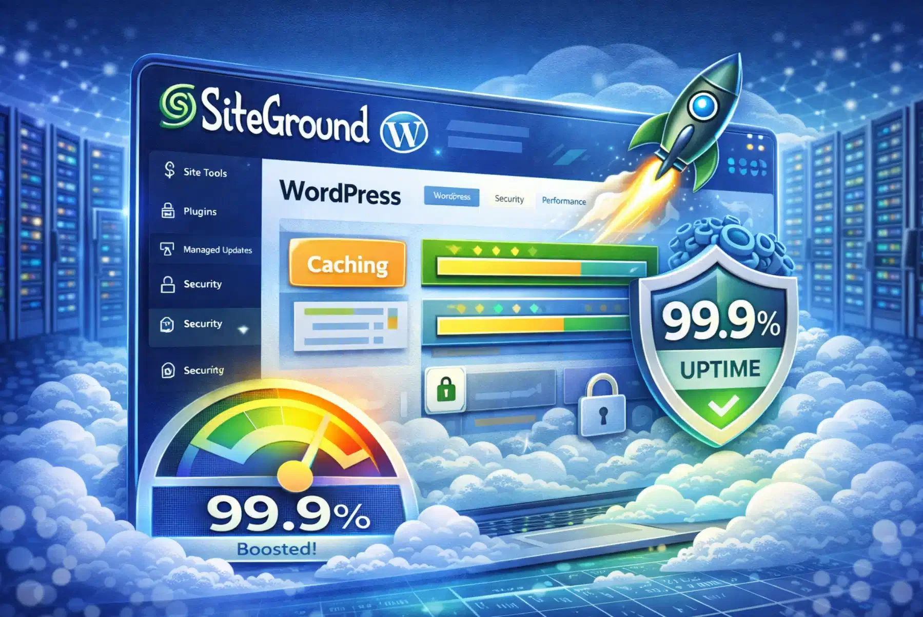 Hosting SiteGround ottimizzato per WordPress con focus su velocità e uptime