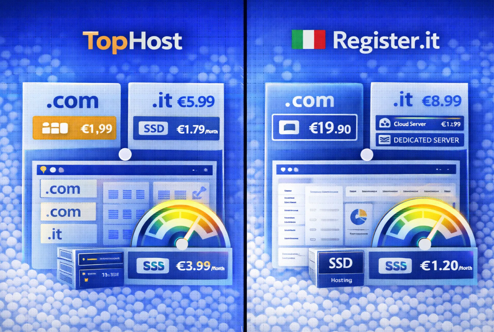 TopHost e Register.it a confronto per hosting web