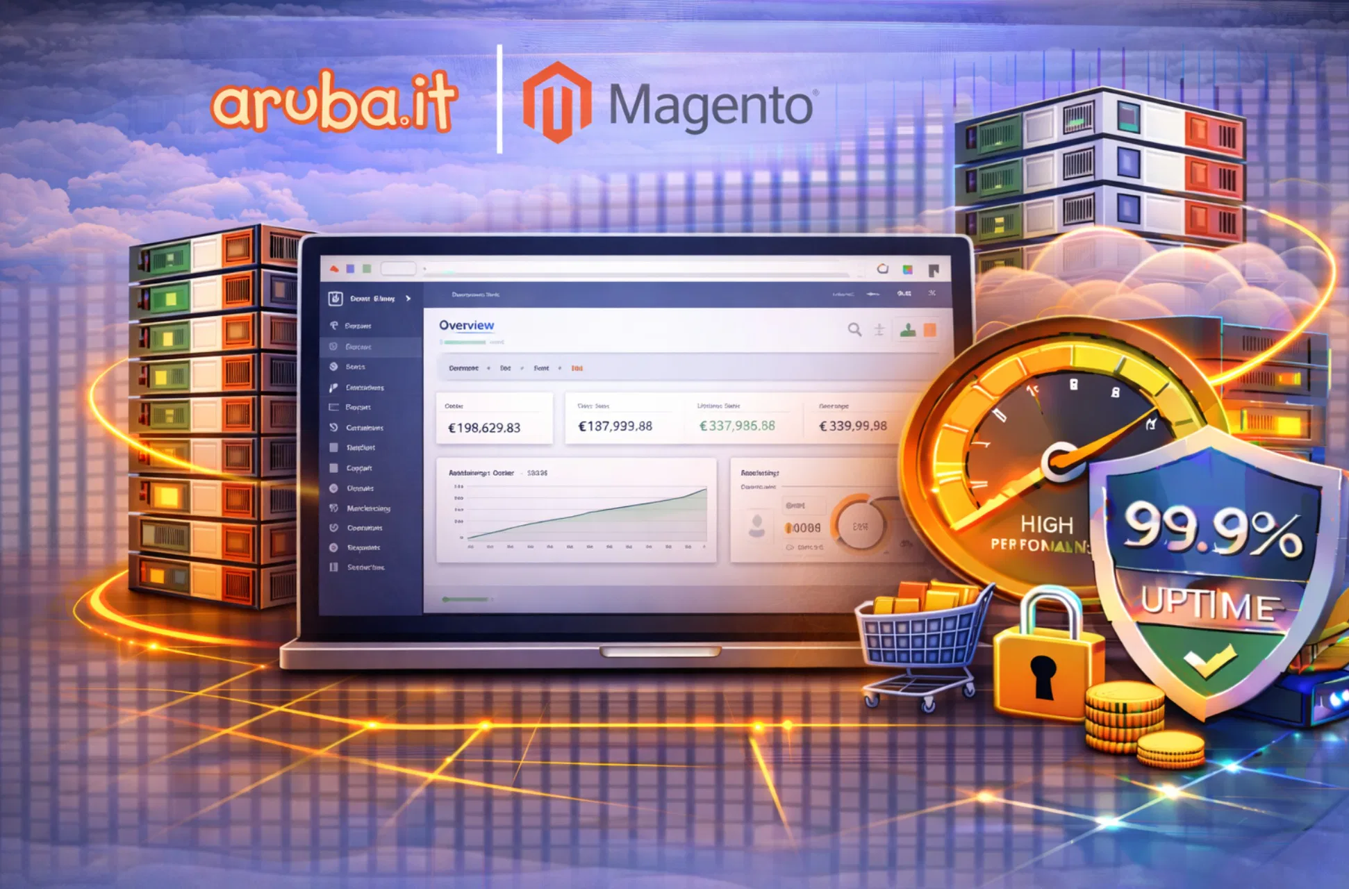 Hosting Aruba per Magento con focus su server dedicati e velocità