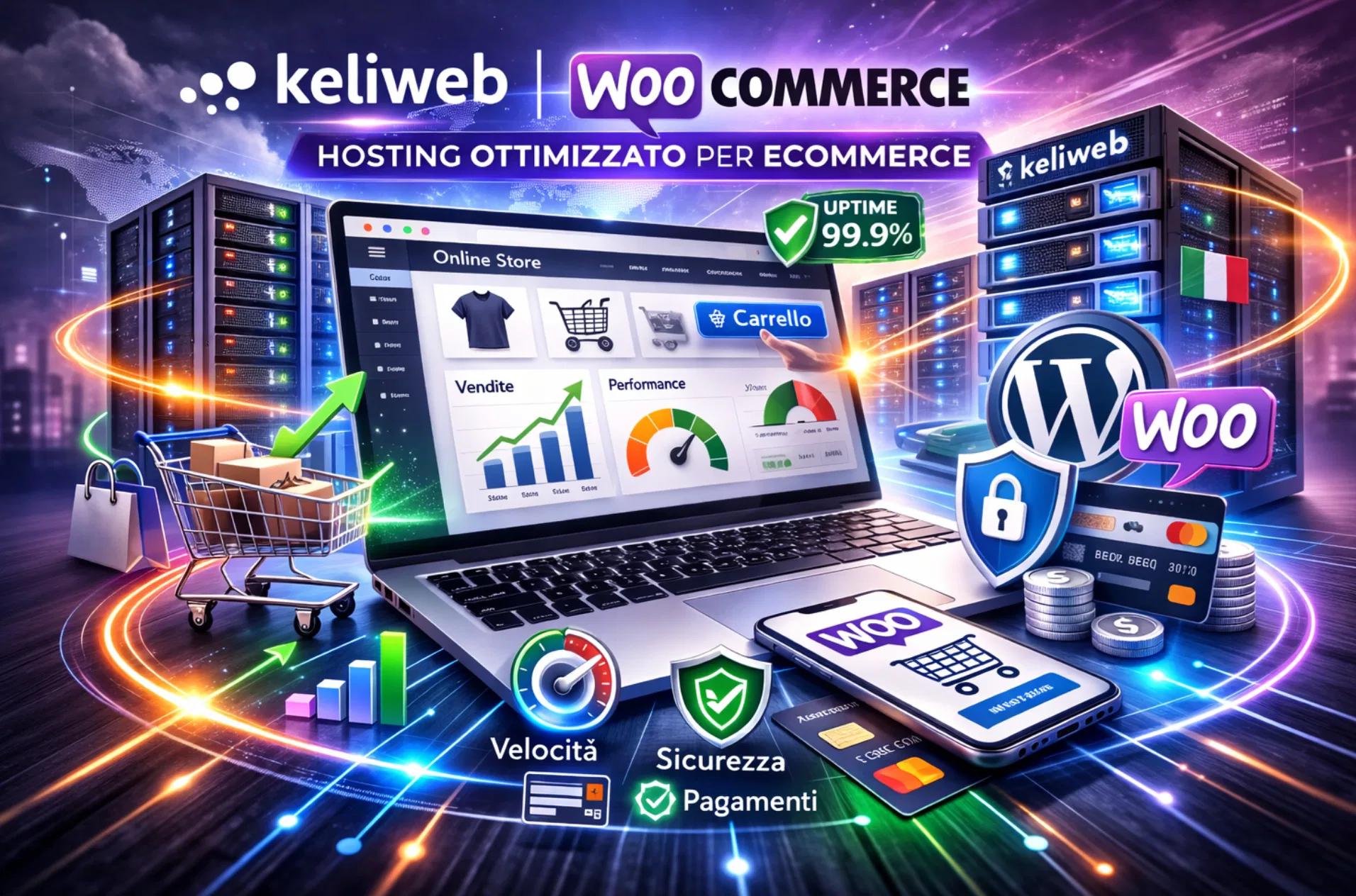 Hosting Keliweb per WooCommerce con focus su ecommerce e performance