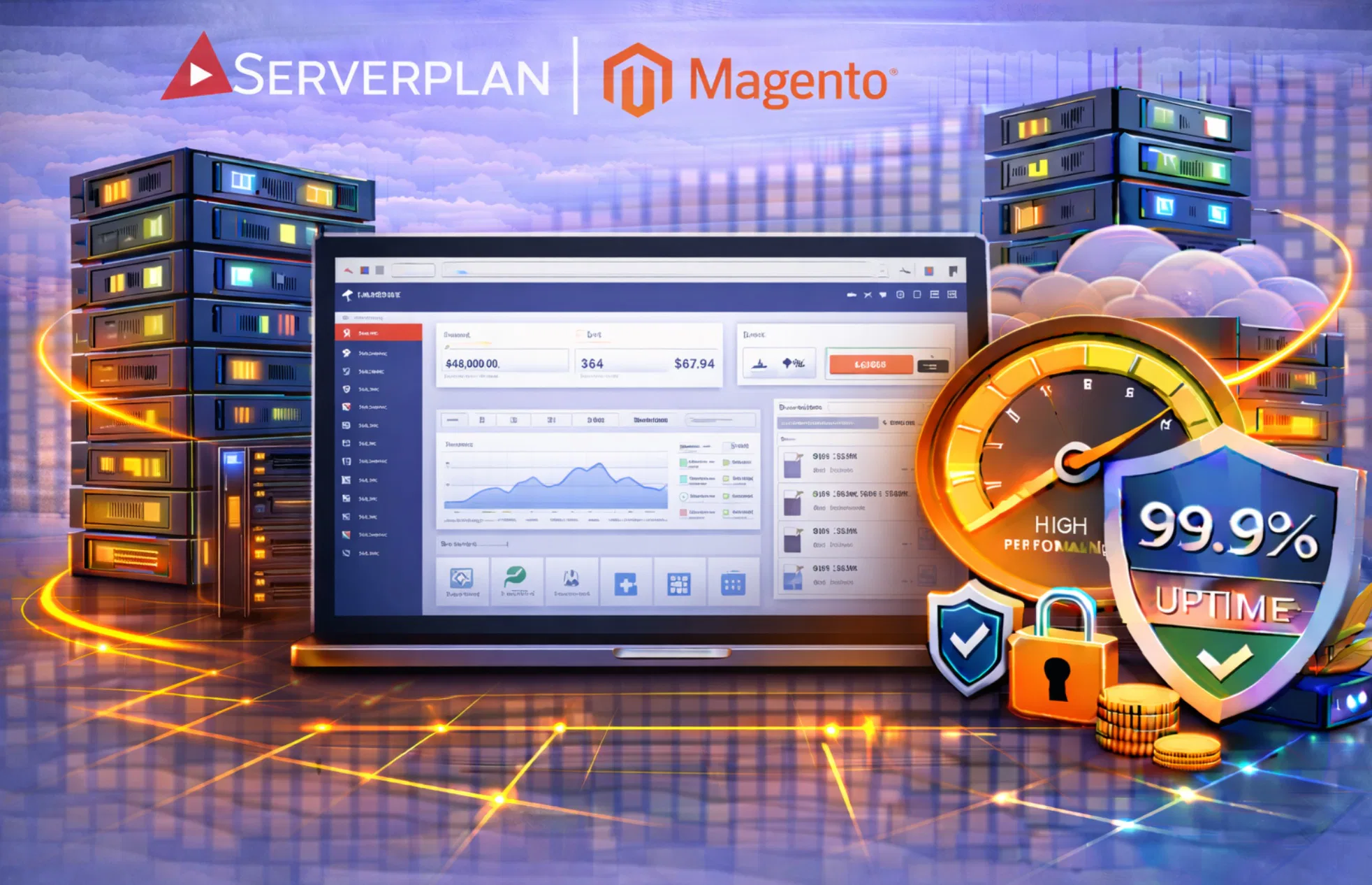 Hosting Serverplan per Magento con focus su server dedicati e velocità